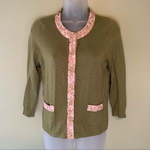 Anthropologie HWR Green Cardigan, Size Medium